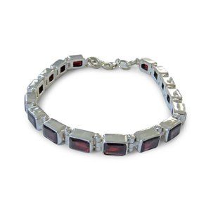 Silver Bracelet & Garnet